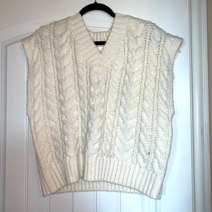 NWT H&M Cream cable knit vest
